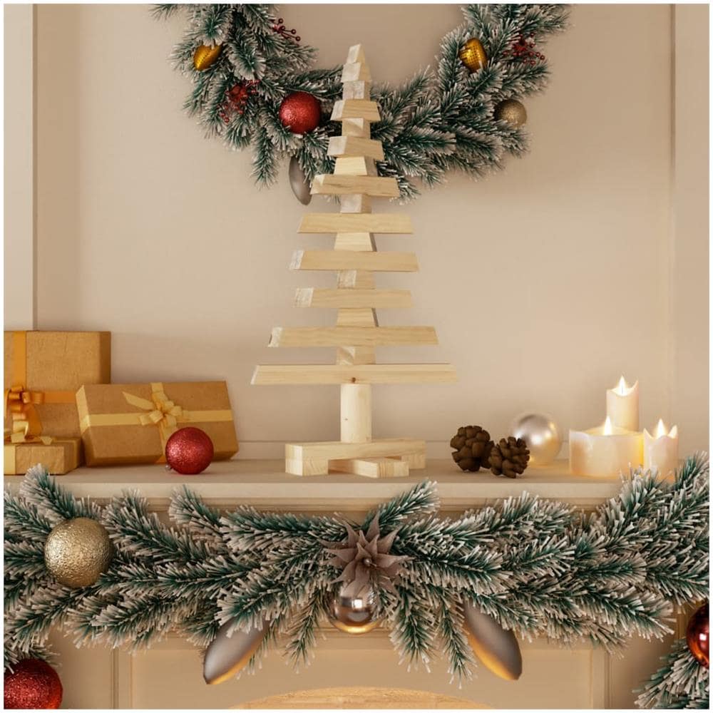 Albero Di Natale Decorativo In Legno 60 Cm Legno Massello Pino - Foto 1