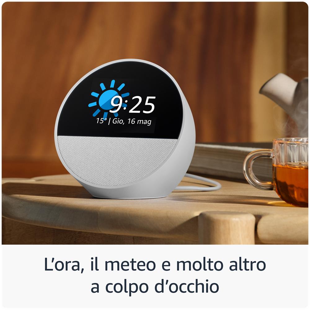 Nuovo Echo Spot (modello 2024) | Sveglia intelligente con suono di qualità e Alexa | Blu - Foto 2