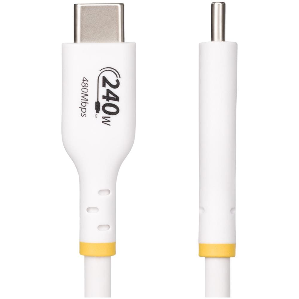 Cavo di ricarica USB-C Bianco da 2m, cavo USB C certificato USB-IF, 240W PD EPR, cavo di ricarica USB 2.0 Tipo-C per laptop, cavo di trasferimento dati USB-Type-C, rivestimento in TPE - Foto 2