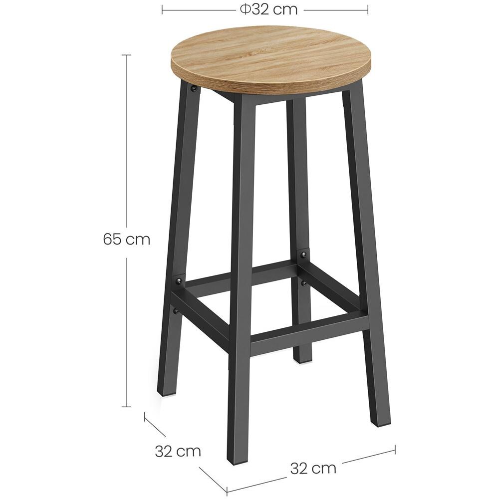 Sgabello da bar da cucina - Elegante rovere Sonoma con gambe nere CODICE 2902 - Foto 7