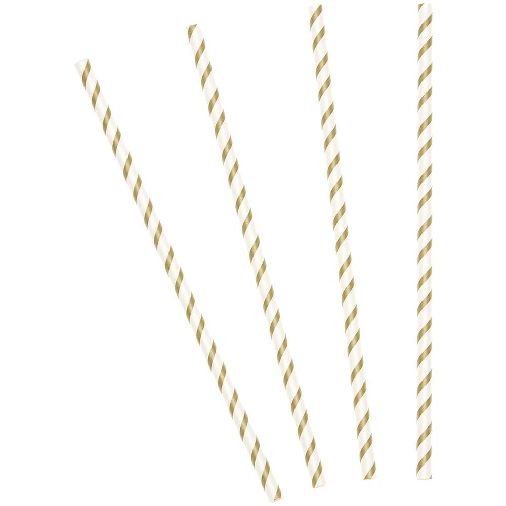 30 Cannucce A Righe D'oro Taglia Unica - Foto 1