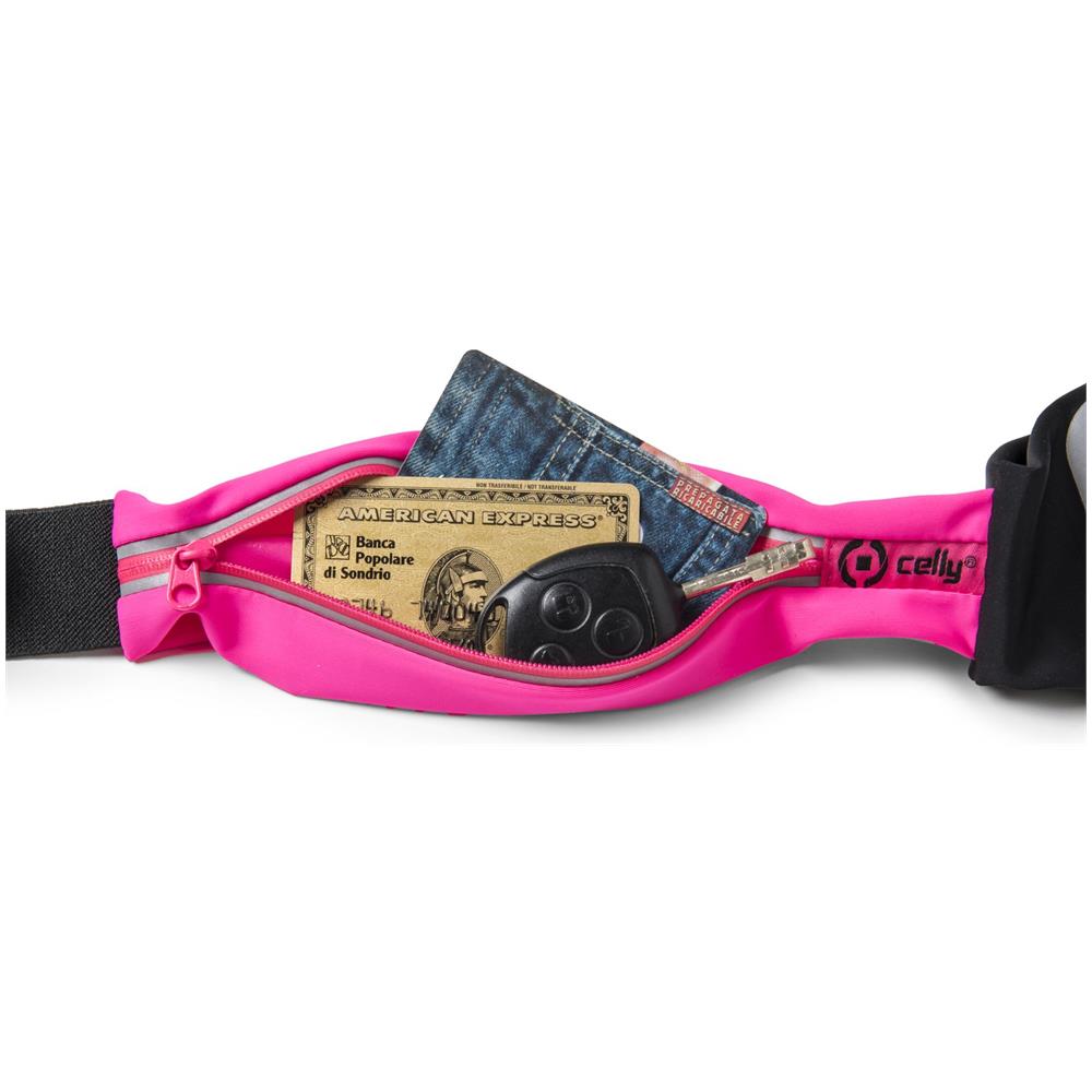 Runbelt Duo Custodia a Cintura Elastica per Smartphone 5" Taglia XL Colore Nero / Rosa  - Foto 2