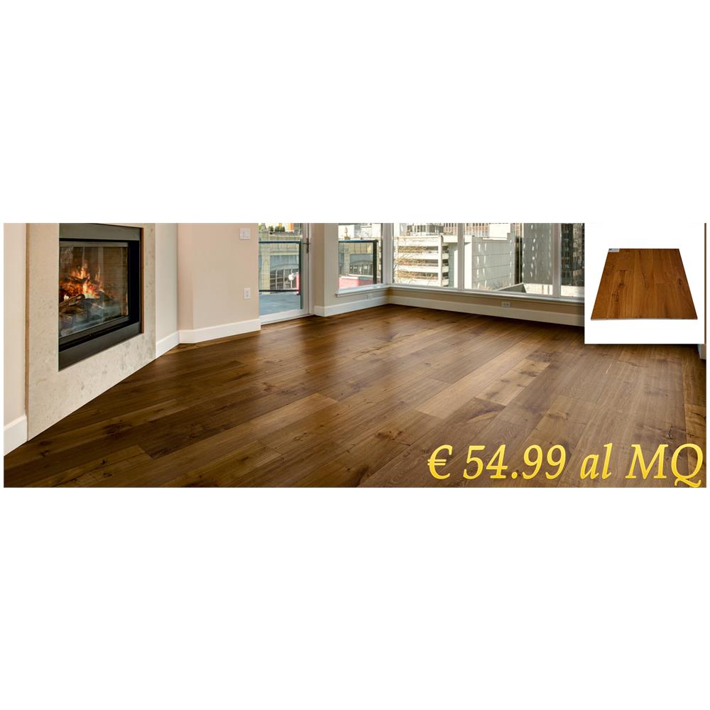 Lotto Stock Maxilistone 100mq ""country Aff"" Piallato A Mano Rovere Affumicato - Foto 1