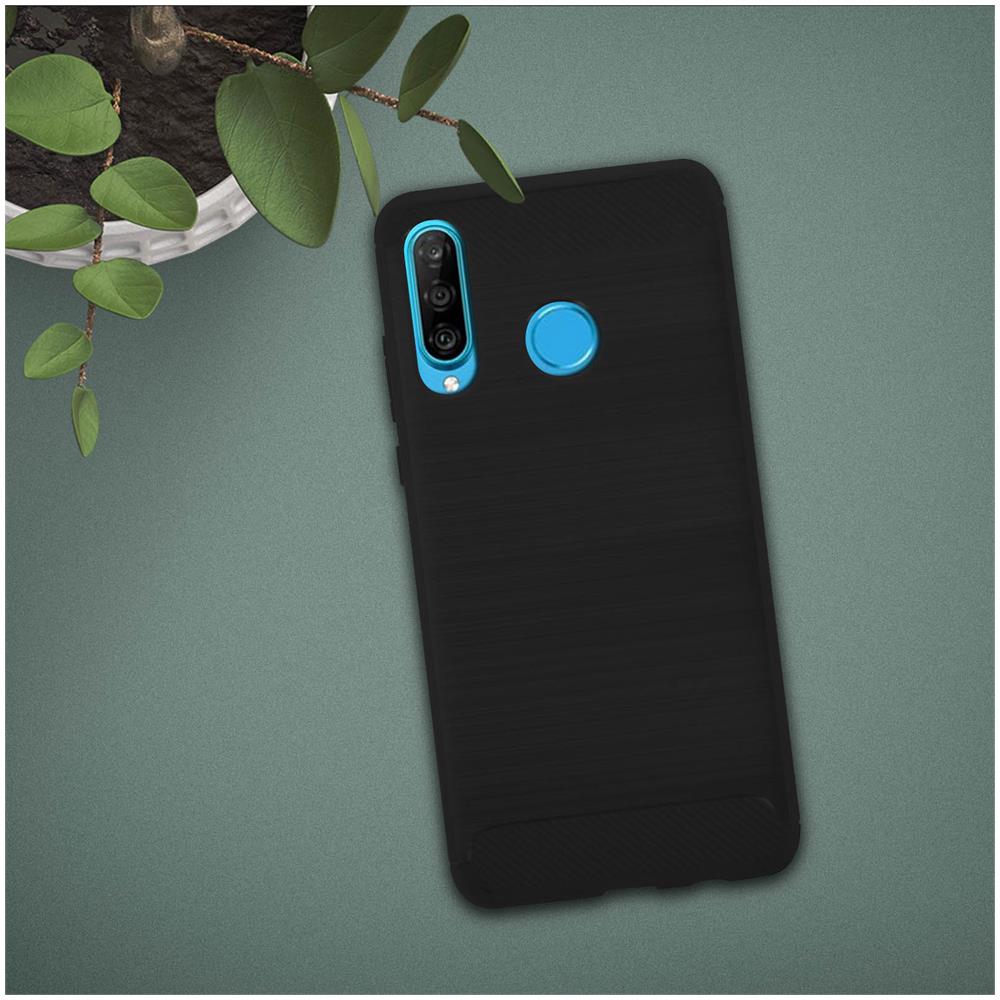 Cover Huawei P30 Lite Finitura Carbonio Effetto Spazzolato Nero - Foto 2