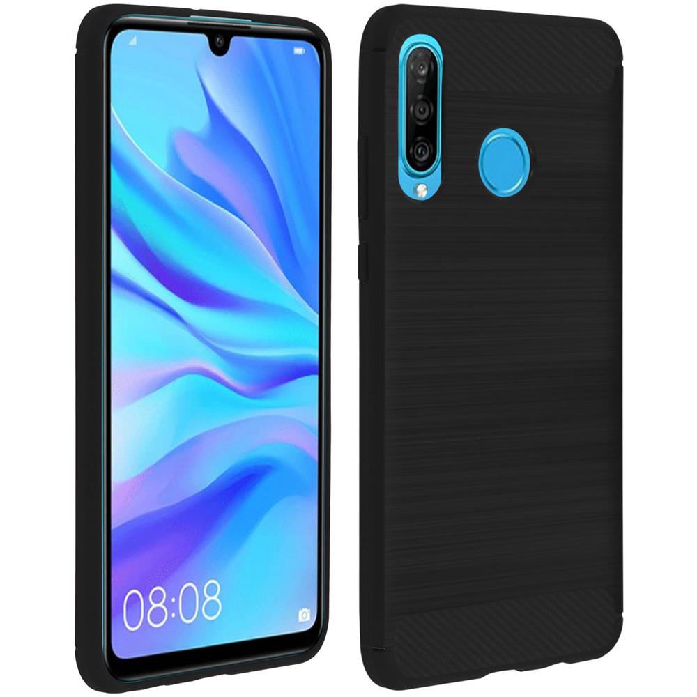 Cover Huawei P30 Lite Finitura Carbonio Effetto Spazzolato Nero - Foto 1