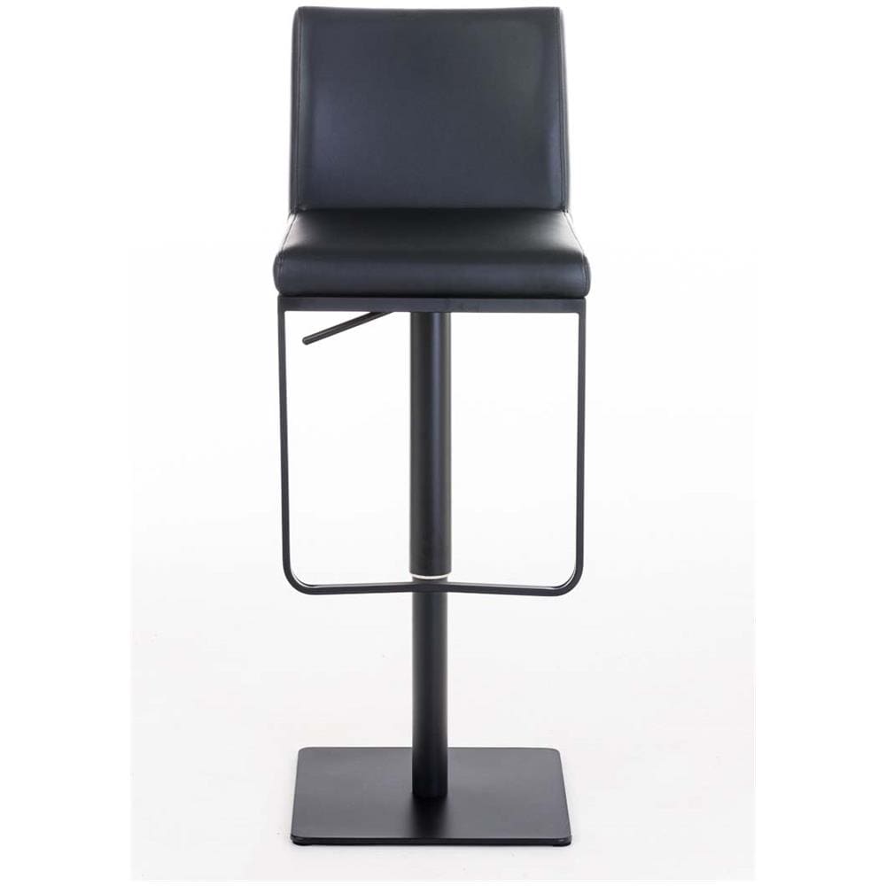 Sgabello Bar Panama in Similpelle E Metallo I Sgabello Alto Girevole E Regolabile 58-82 CM I Sedia Cucina Moderna Nero Metallo Nero Opaco - Foto 2