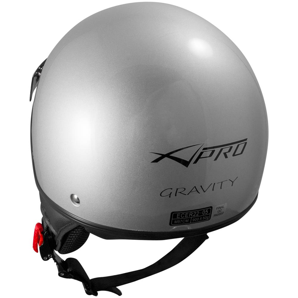 Casco Demi Jet Scooter Moto Omologato Ece 22 05 Frontino Sonicmoto Argento M - Foto 2