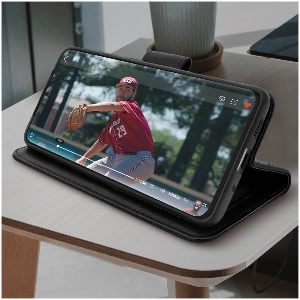 Custodia Samsung Galaxy S20 Ultra In Pelle Funzione Stand Premium Nero - Foto 2