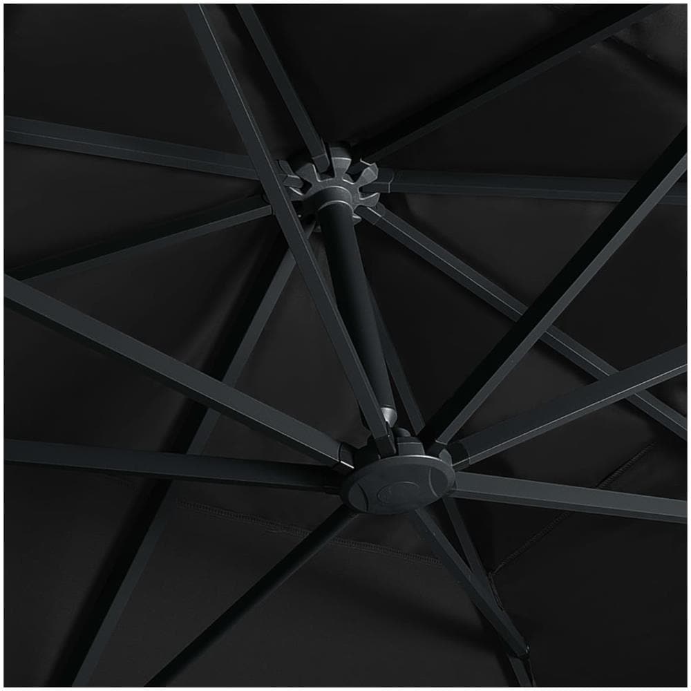 Ombrellone a Sbalzo con LED Palo in Alluminio 400x300 cm Nero - Foto 2