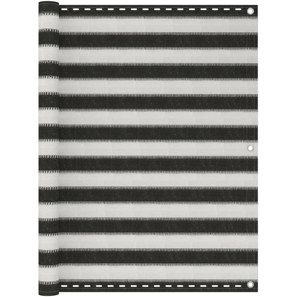 Paravento da Balcone HDPE 120x600 cm Antracite e Bianco - Foto 1