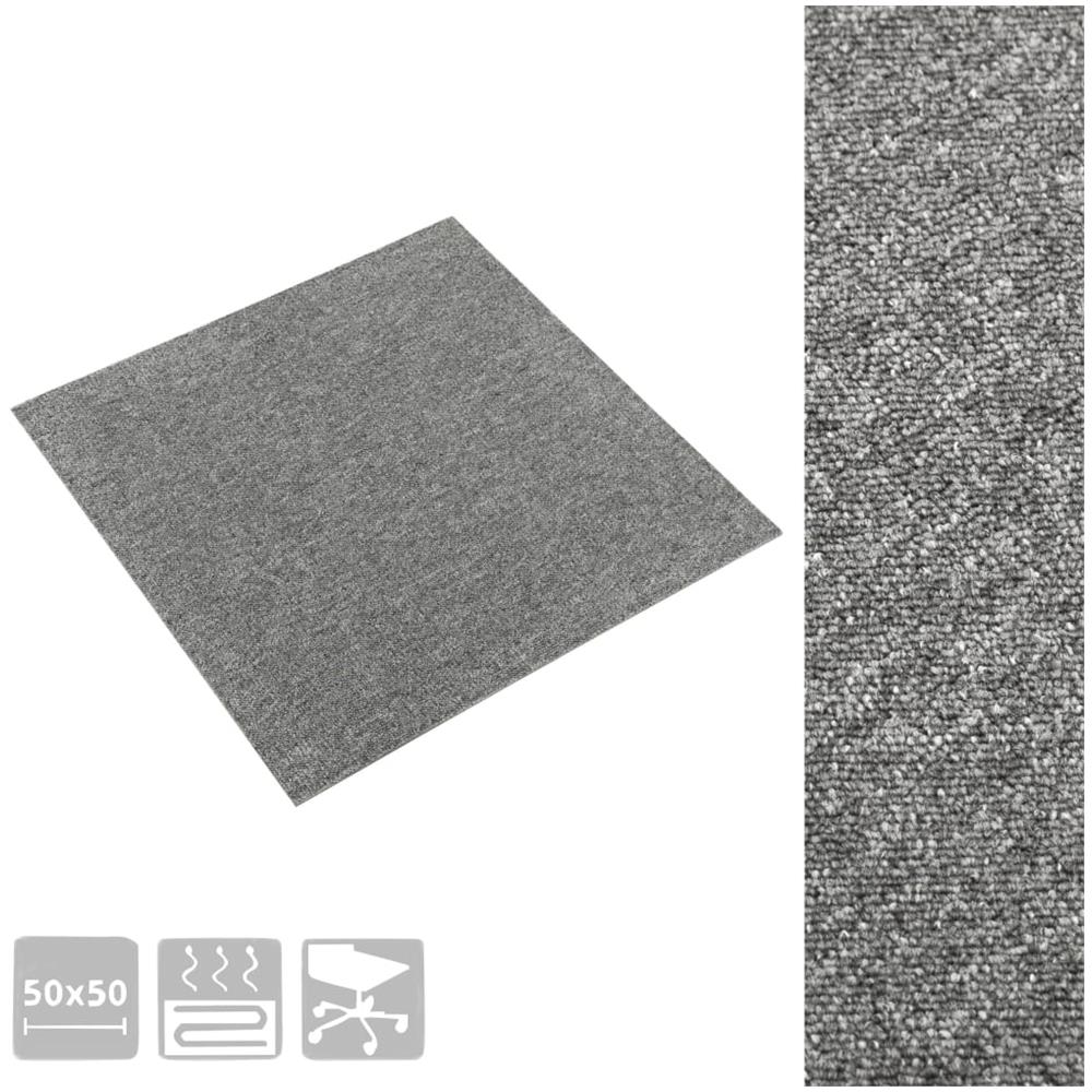 Quadrotte di Moquette 20 pz 5 m² 50x50 cm Grigie - Foto 2