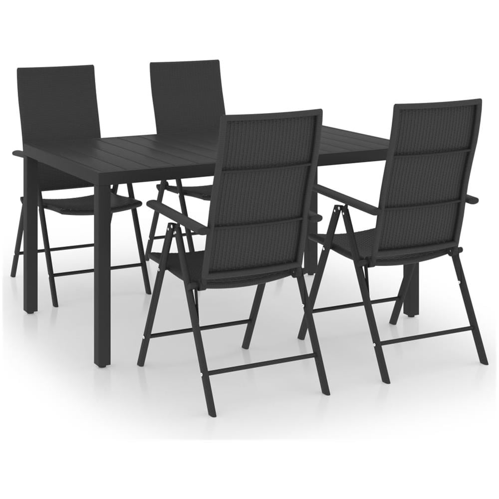 Set Da Pranzo Da Giardino 5 Pz Nero - Foto 1