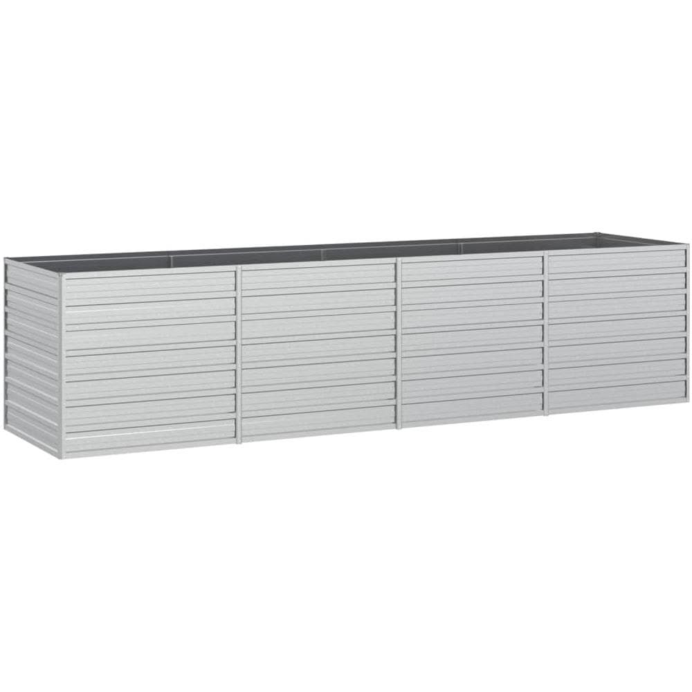 Letto Rialzato Giardino 320x80x77 cm in Acciaio Zincato Argento - Foto 1
