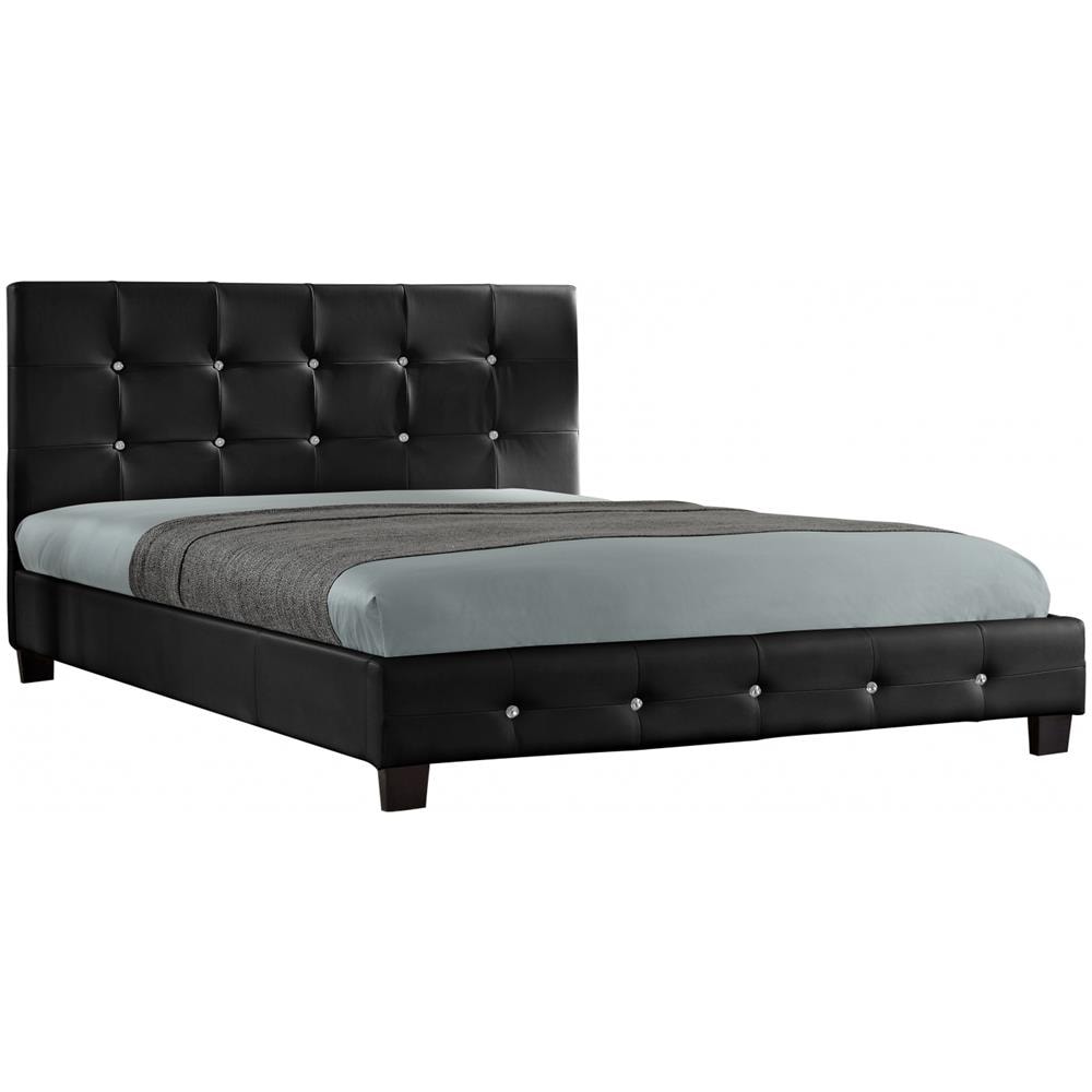 Nottinghill Struttura Letto Imbottita In Similpelle Nera 140x190 Cm - Foto 2