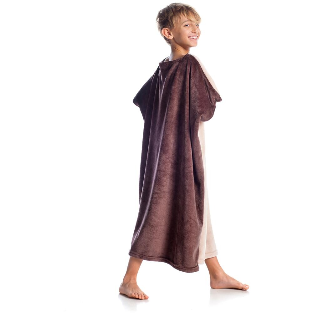 Coperta Indossabile Per Bambini Double Face Marrone Marrone - Foto 2