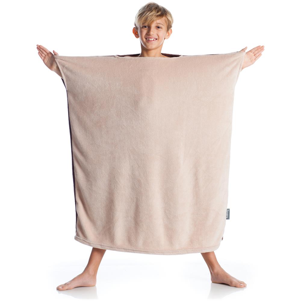 Coperta Indossabile Per Bambini Double Face Marrone Marrone - Foto 1