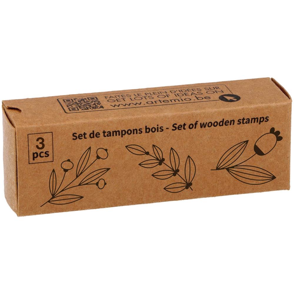 3 Timbri In Legno - Fogliame - Foto 1