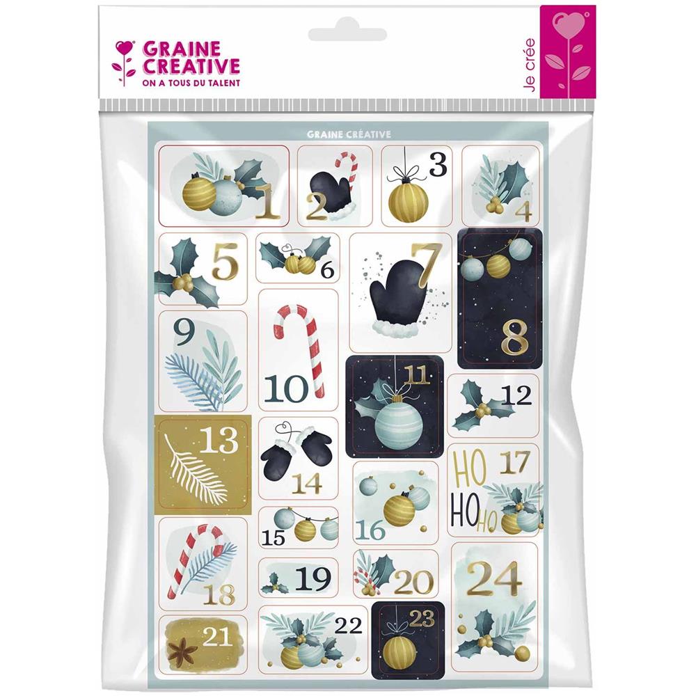 24 Adesivi Calendario Dell'avvento - Chic - Foto 1
