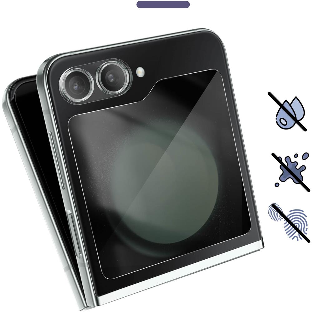 Vetro Temperato Schermo Posteriore + Fotocamera Per Galaxy Z Flip5 - Foto 5