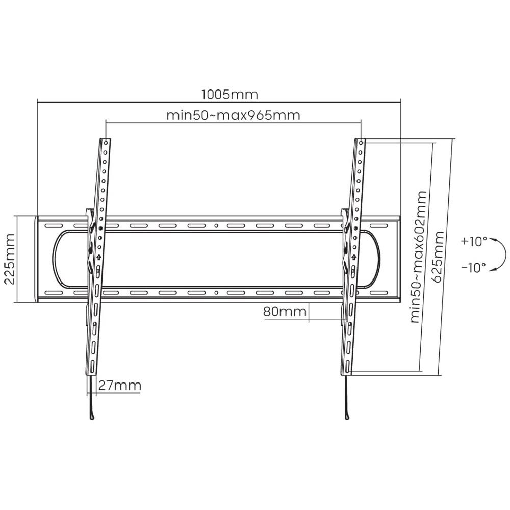 Staffa A Muro Inclinabile Slim Tv Led Lcd 60-120'' - Foto 2