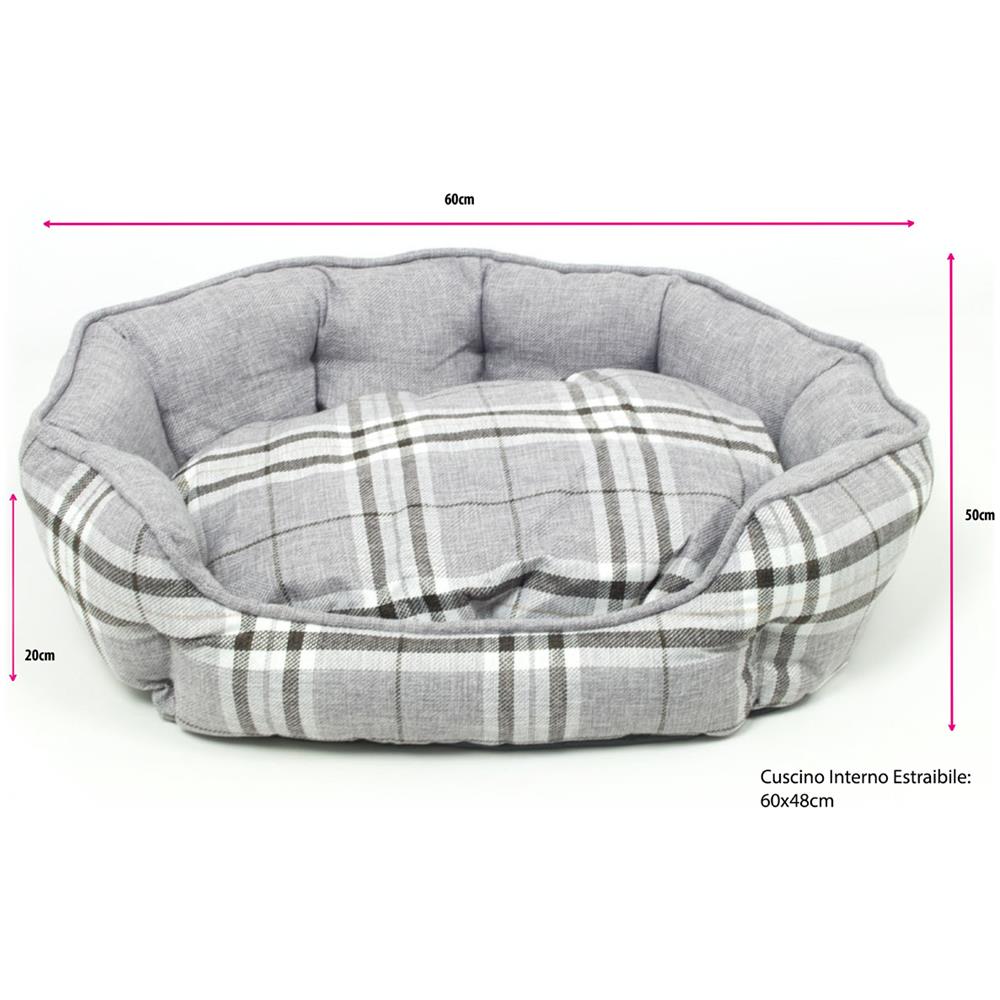 Cuscino Per Animali Domestici Con Retro Antiscivolo Modello Tartan - Foto 3