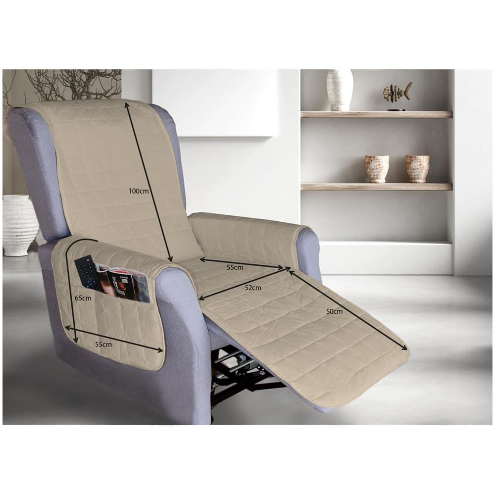 Copripoltrona Reclinabile Trapuntata Atene Poltrona Relax Astratta Linea Pensieri Delicati Poltrona Beige - Foto 5