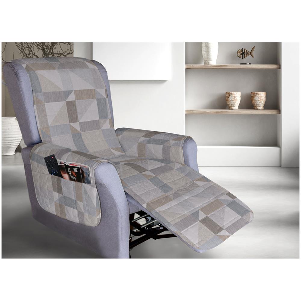 Copripoltrona Reclinabile Trapuntata Atene Poltrona Relax Astratta Linea Pensieri Delicati Poltrona Beige - Foto 1