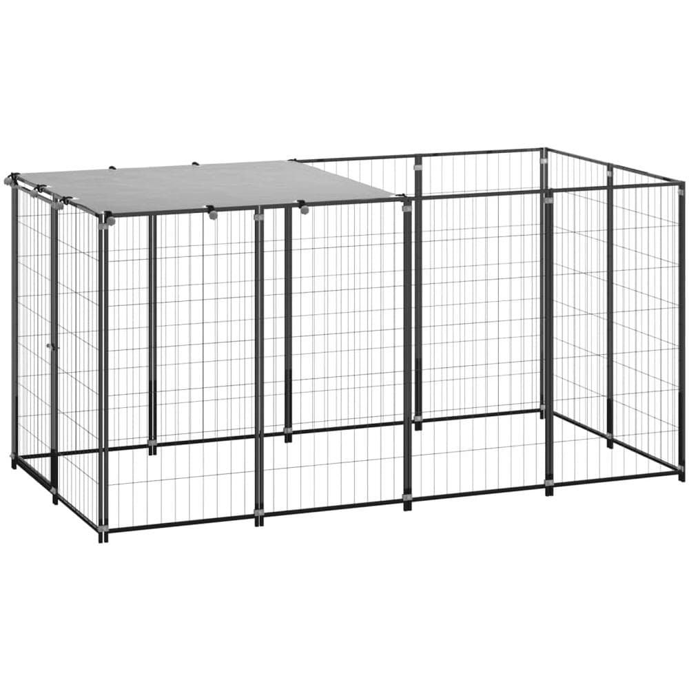 Gabbia Per Cani Nera 2,42 M In Acciaio - Foto 1