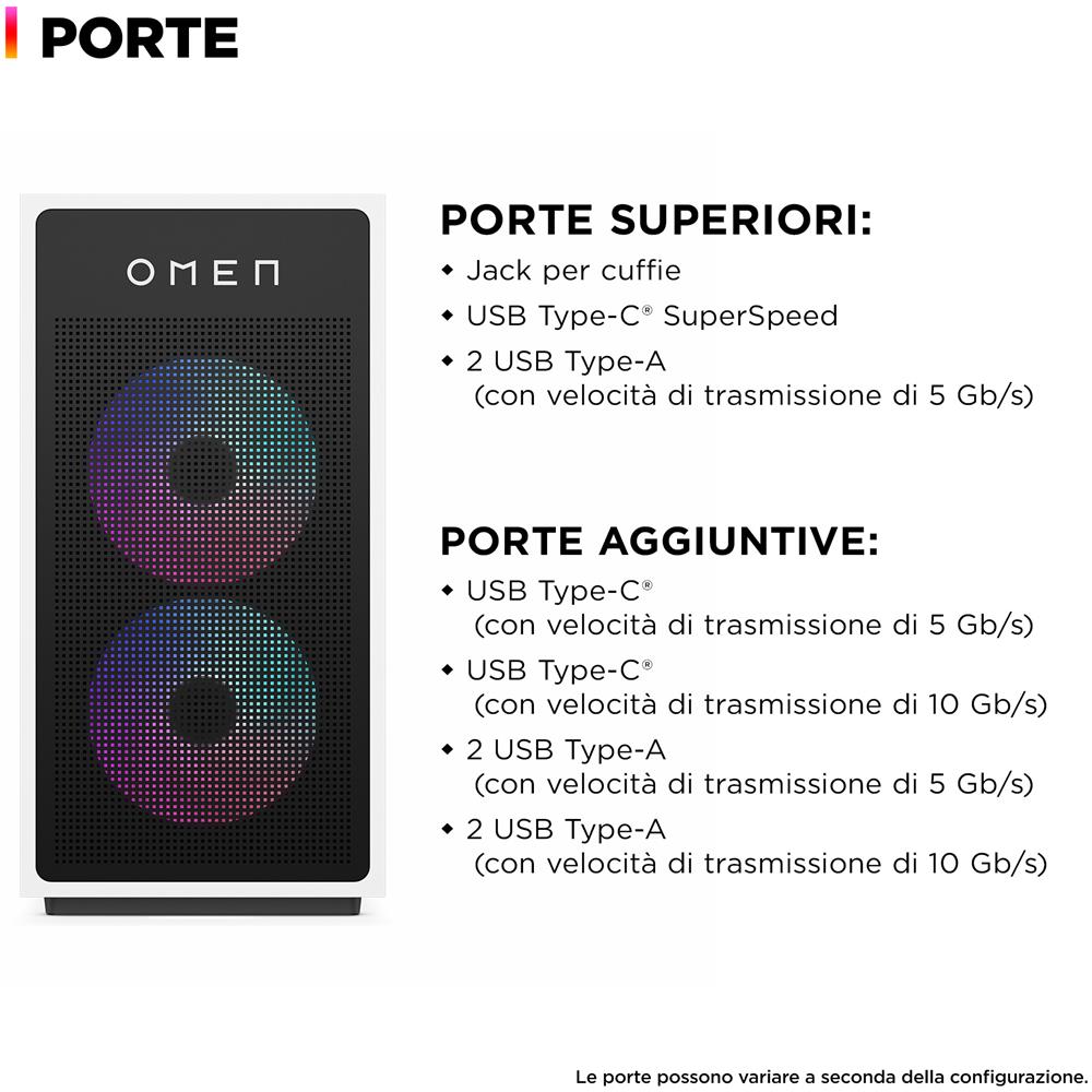 PC Desktop Omen 35L GT16-0042nl Intel Core Ultra 9-285K RAM 32GB SSD 1TB GeForce RTX 5080 Windows 11 Home 10xUSB Nero - Foto 2