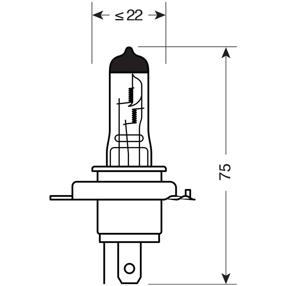 Oa64196bli1 24v Original Line H4 75-70w P43t 1 Pz Blister - Foto 2