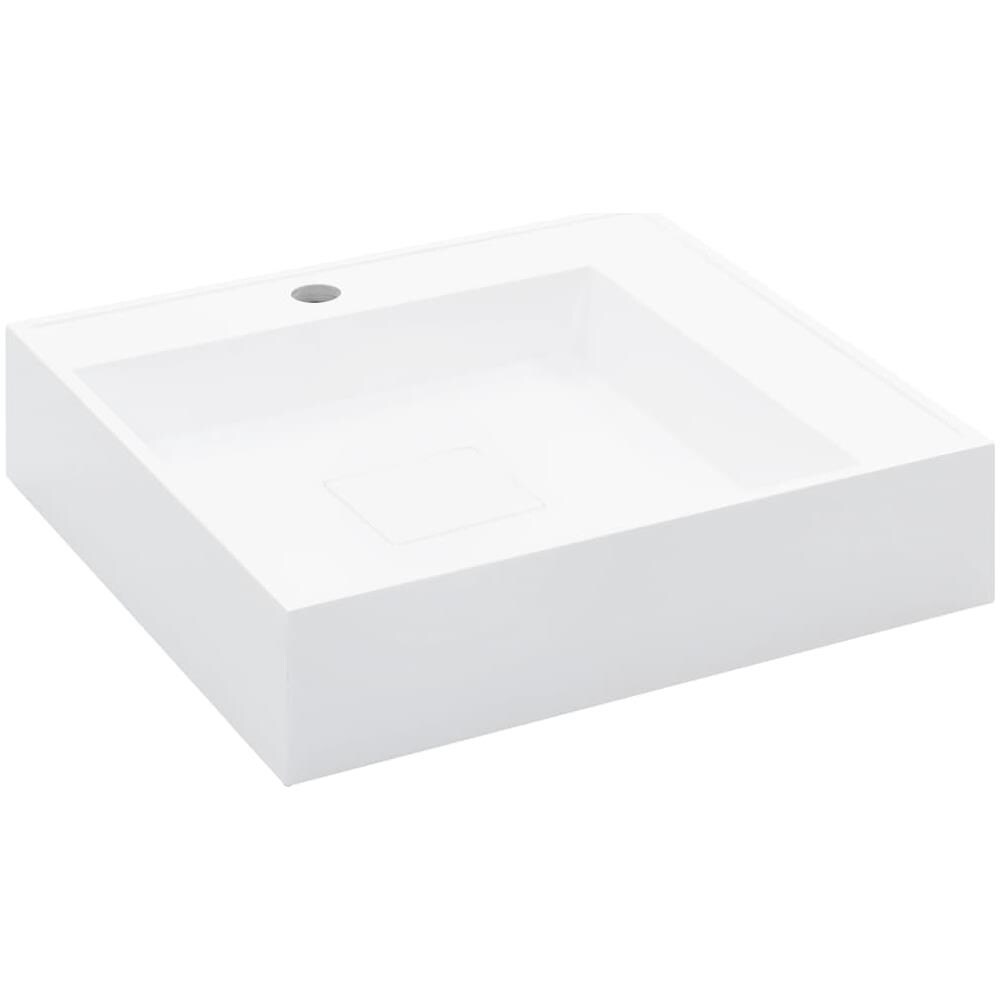 Lavandino 50x50x12,3 Cm Blocco In Marmo / minerale Bianco - Foto 2