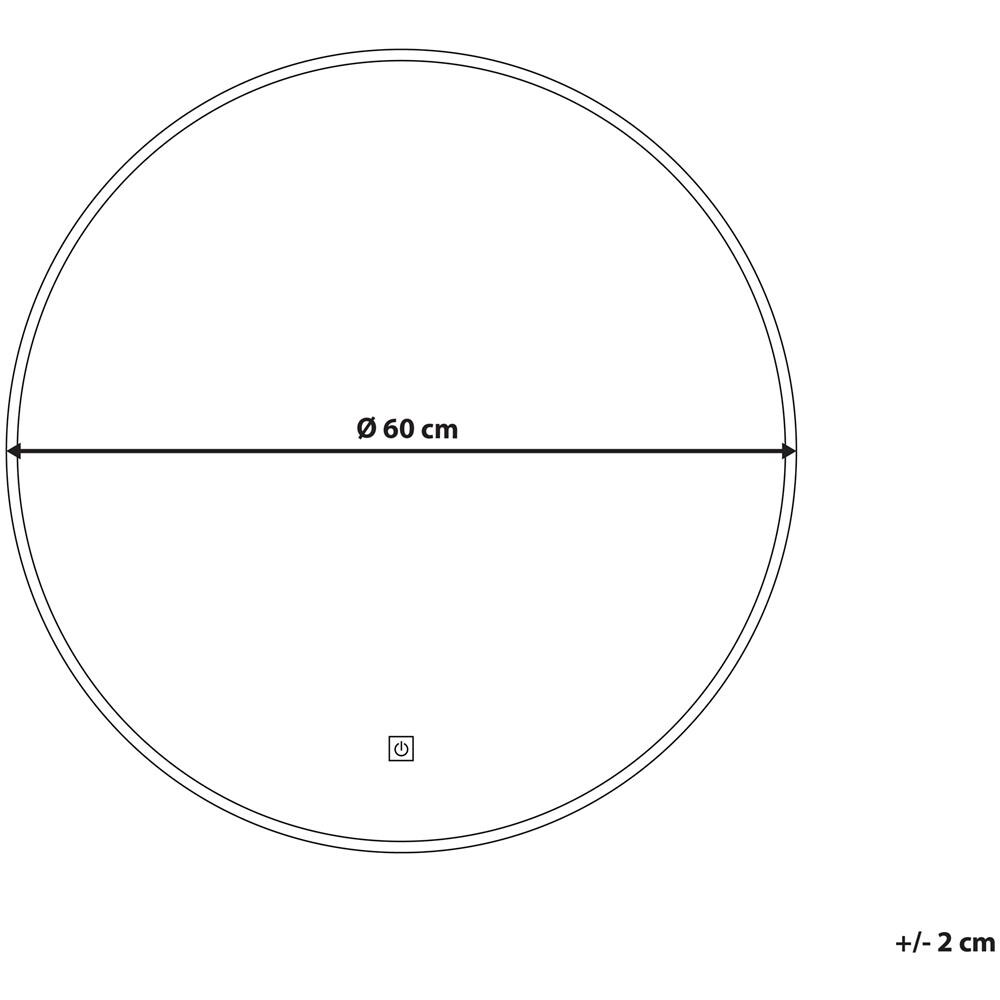 Specchio Da Bagno Con Illuminazione Led Rotondo Ø 60 Cm Callac - Foto 2