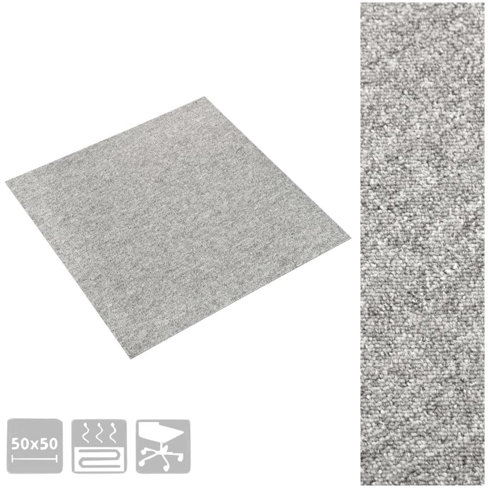 Quadrotte di Moquette 20 pz 5 m² 50x50 cm Grigio Chiaro - Foto 3