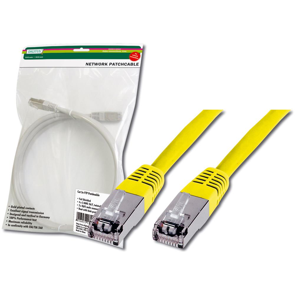 Patch Cable, FTP, CAT5E 1.0m, 1m, Giallo, CAT5e - Foto 1