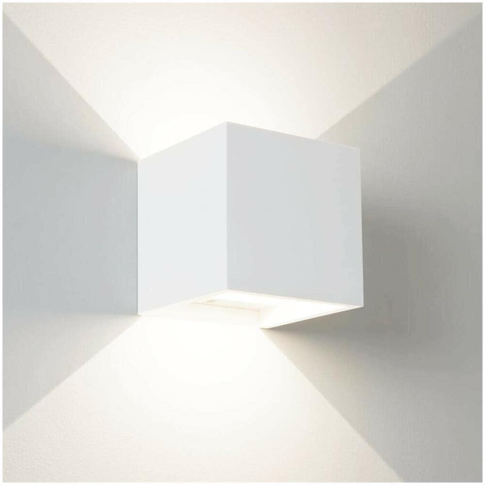 Applique In Gesso Quadrato Lampada Da Parete Luce A Doppia Emissione G9 E15 - Foto 1
