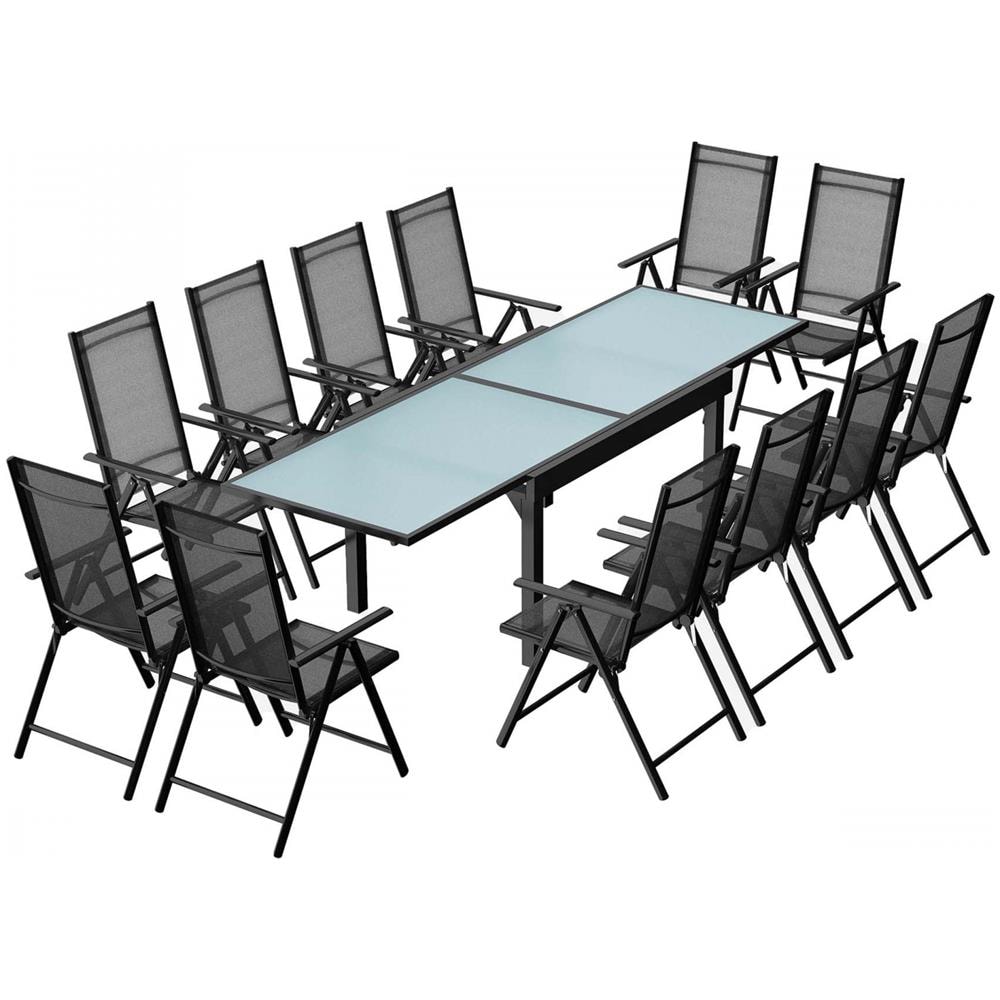 Tavolo Da Giardino Allungabile In Alluminio E 12 Sedie In Textilene Brescia - Foto 1