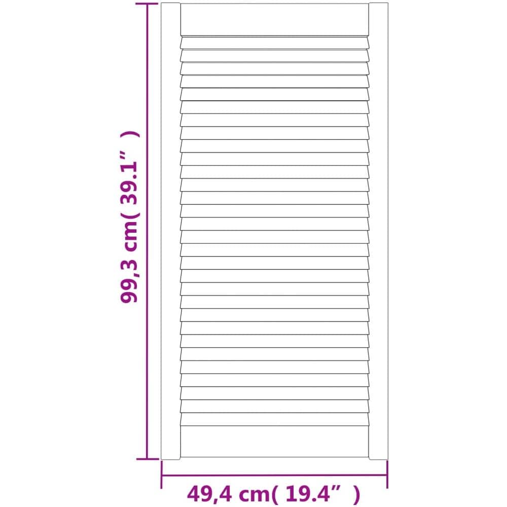 Ante con Design a Lamelle 2 pz 99,3x49,4 cm in Legno di Pino - Foto 2