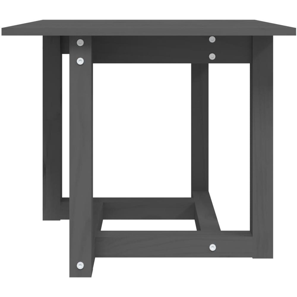 Tavolino da Salotto Grigio 50x50x45 cm Legno Massello di Pino - Foto 2