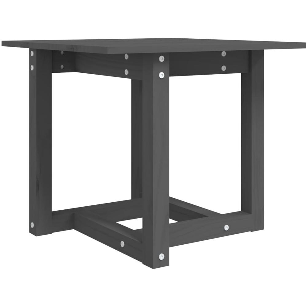 Tavolino da Salotto Grigio 50x50x45 cm Legno Massello di Pino - Foto 1