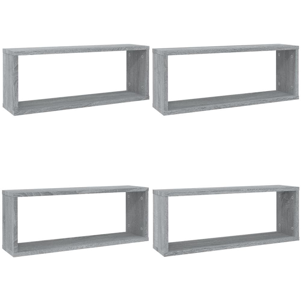 Mensole Cubo Muro 4 Pz Grigio Sonoma 60x15x23 Legno Multistrato - Foto 2