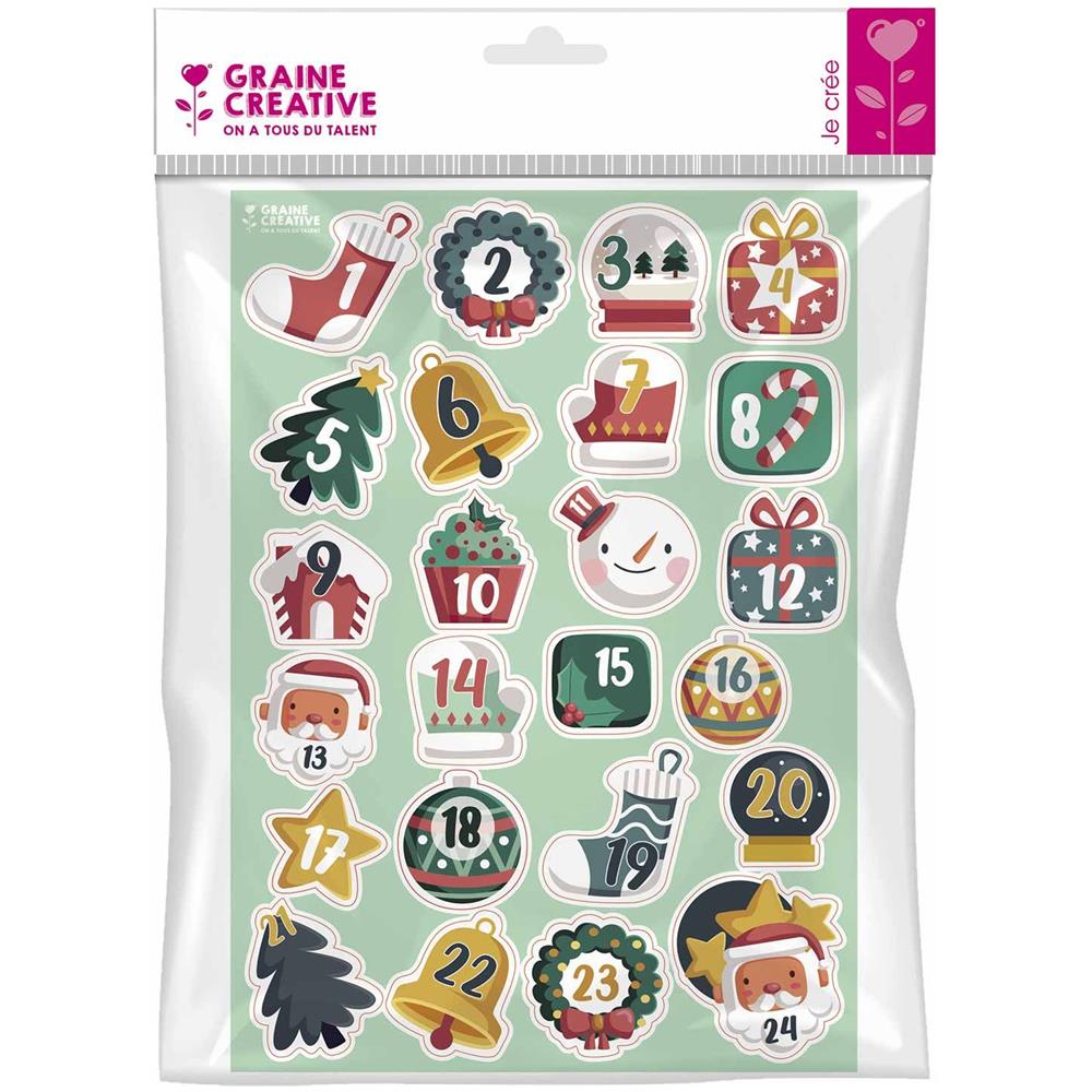 24 Adesivi Calendario Dell'avvento - Buon Natale - Foto 1