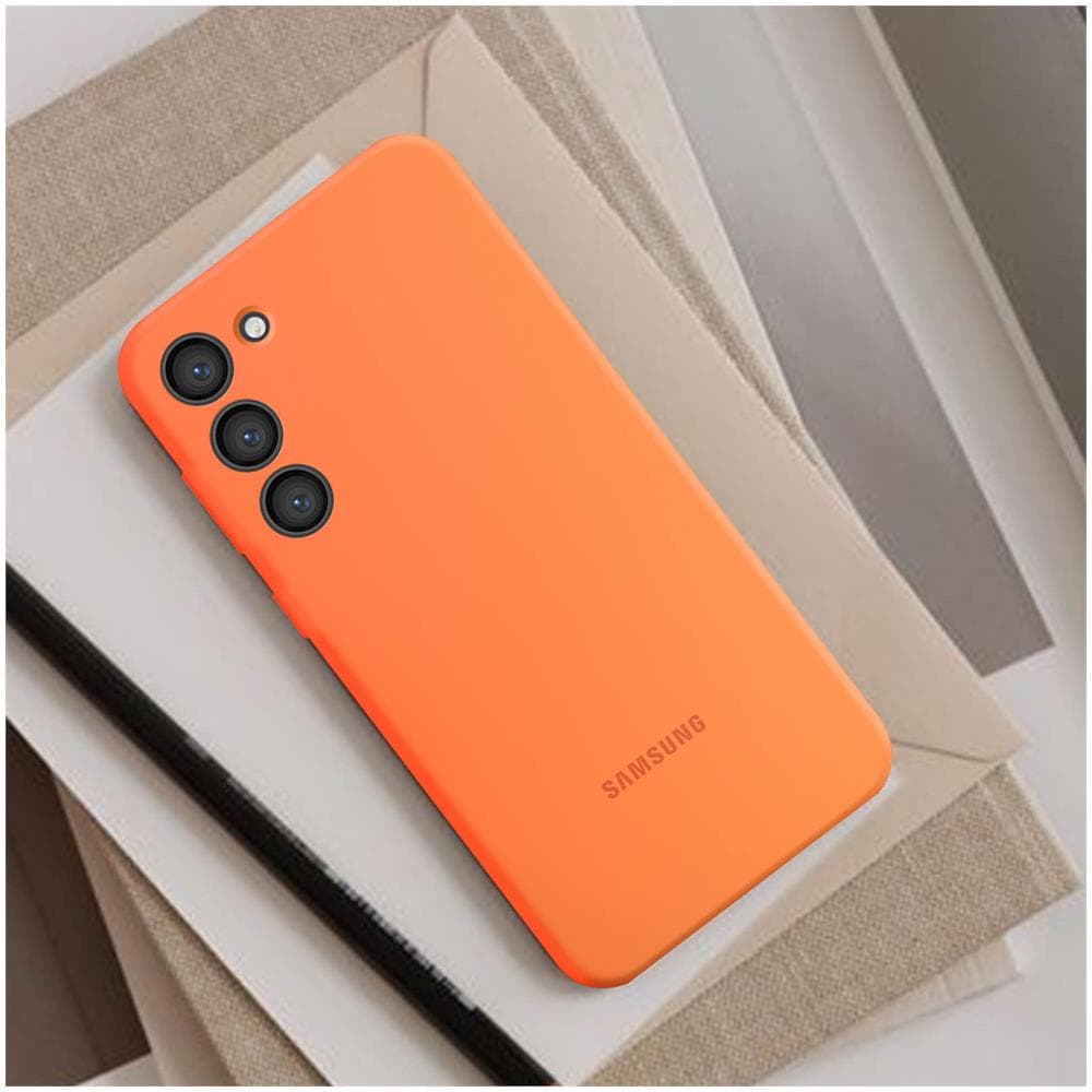 Cover Galaxy S23 Plus Soft-touch Originale Silicone Case Orange - Foto 2