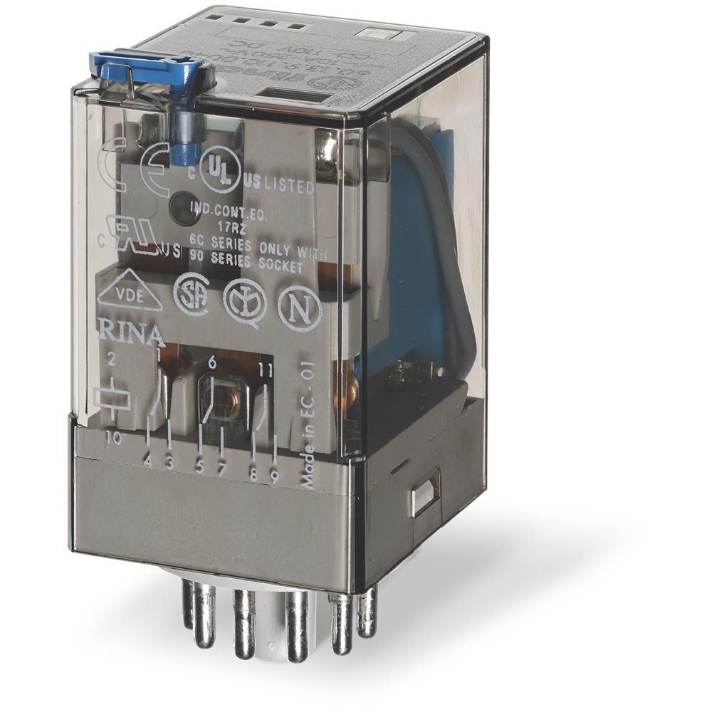 Rele' Industriale 3 Contatti Sc 10a 24vac C /puls.prova+ind.mecc - Finder 601324 - Foto 1