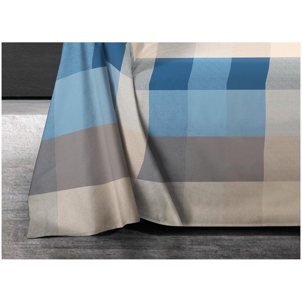 Telo Arredo Granfoulard Copritutto Salvadivano 100% Cotone Disegno Scotland Matrimoniale Azzurro - Foto 5