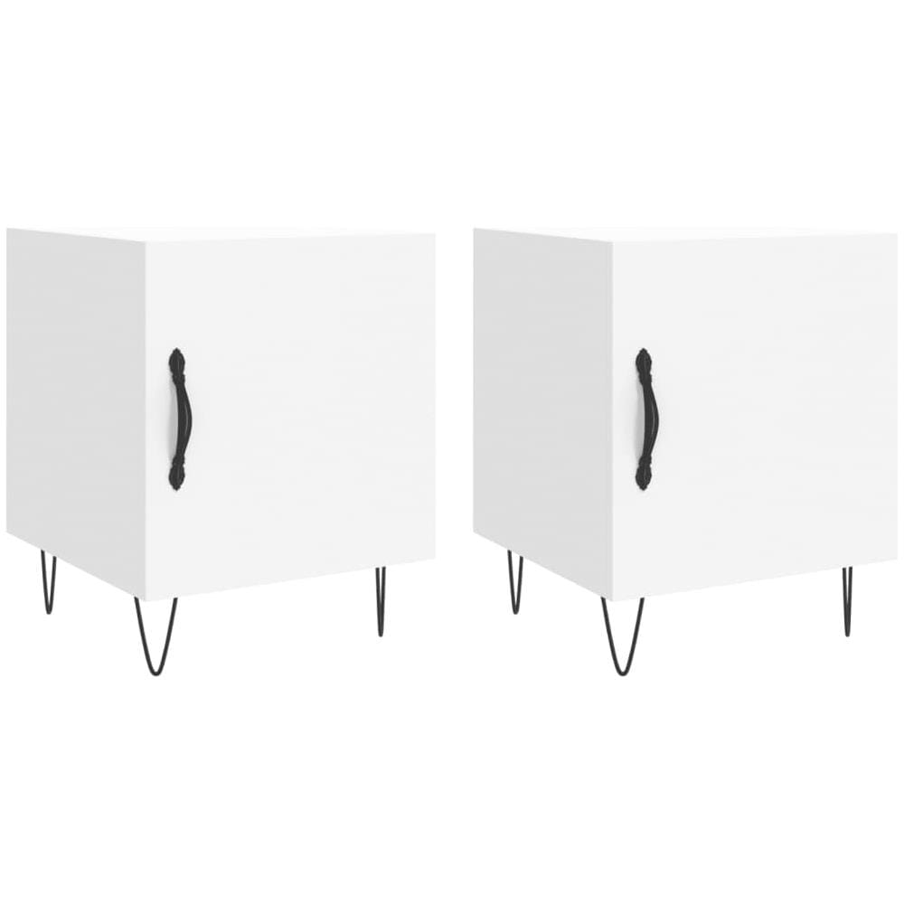 Comodini 2 Pz Bianchi 40x40x50 Cm In Legno Multistrato - Foto 2