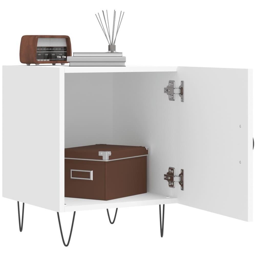 Comodini 2 Pz Bianchi 40x40x50 Cm In Legno Multistrato - Foto 3