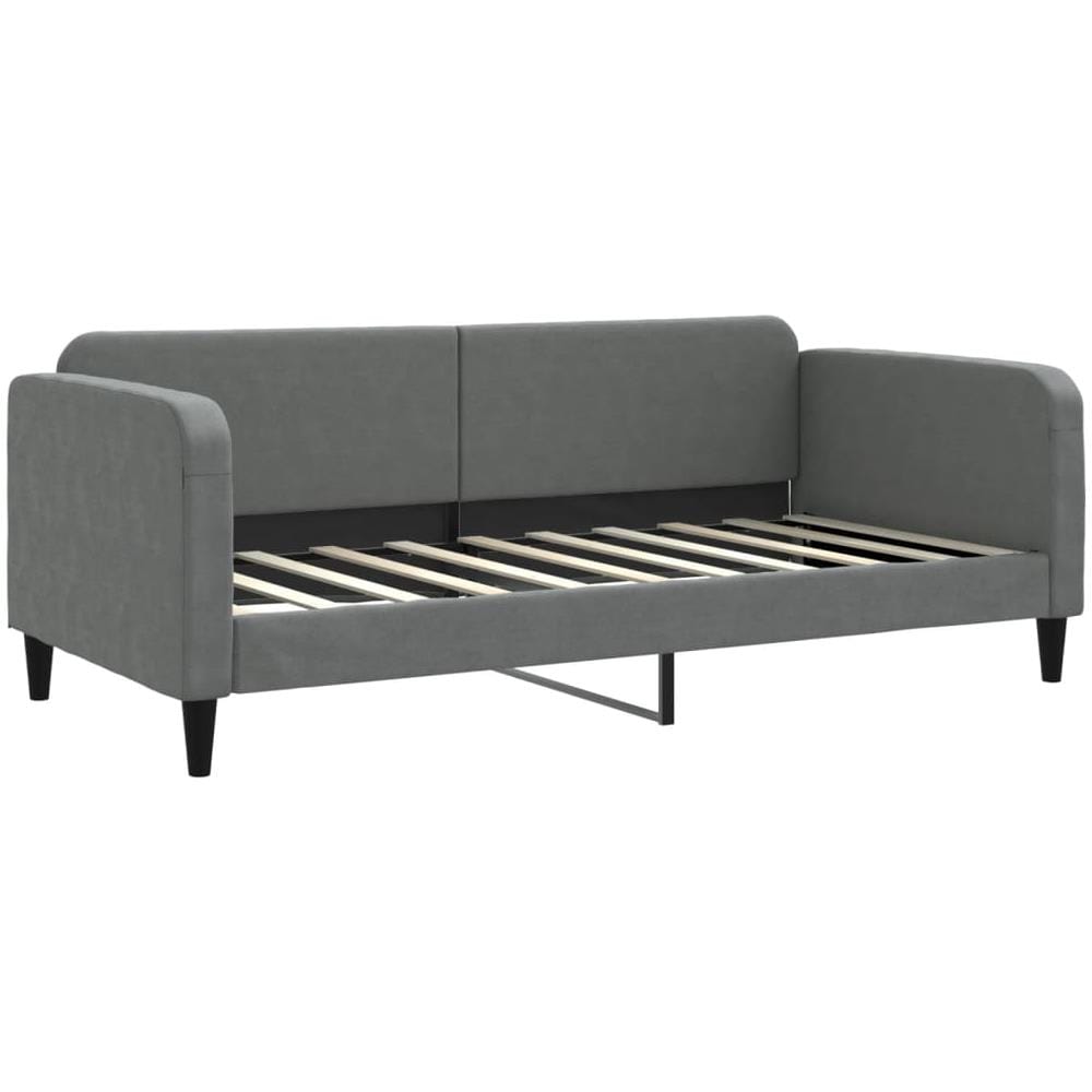 Letto Da Giorno Grigio Scuro 90x190 Cm In Tessuto - Foto 1