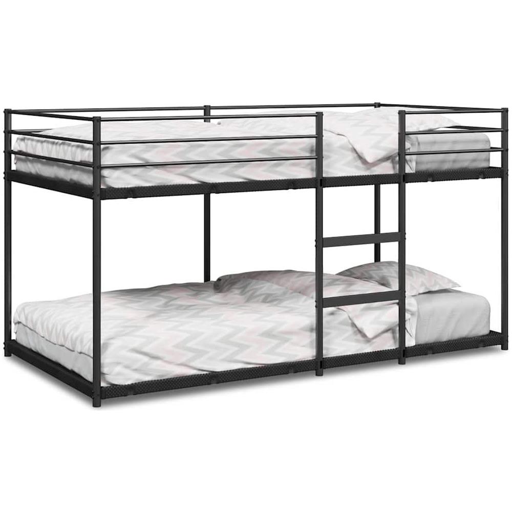 Letto a Castello senza Materasso Nero 107x203 cm in Acciaio - Foto 1