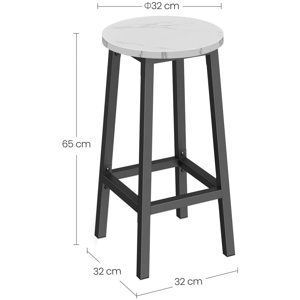 Sgabello da bar da cucina in marmo con gambe nere - Design rotondo ed elegante - Foto 5