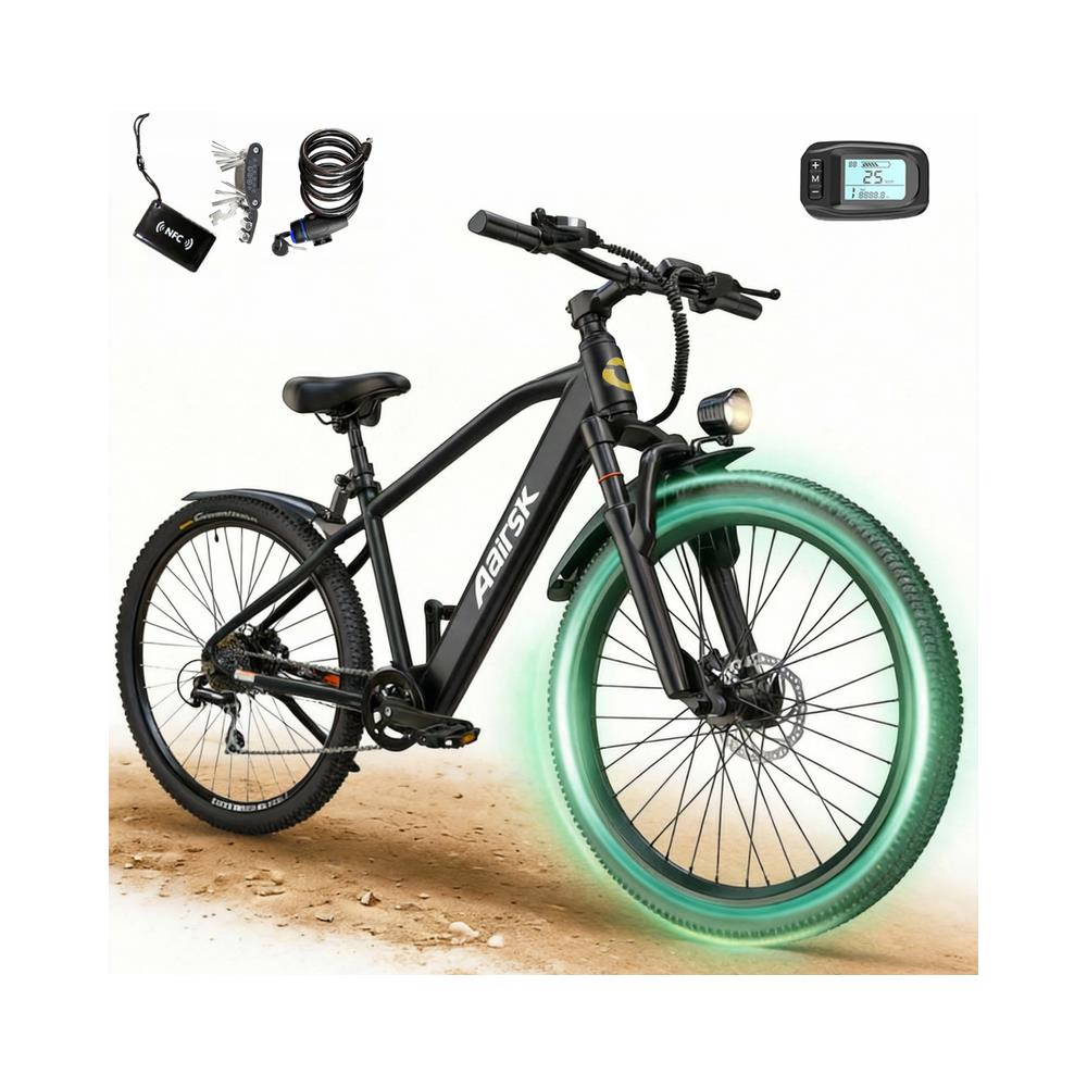 Bicicletta Elettrica 26 Pollici E-bike 250w Batteria 36v10ah Autononomia 25-50km Gt300 City Bike Nero - Foto 1